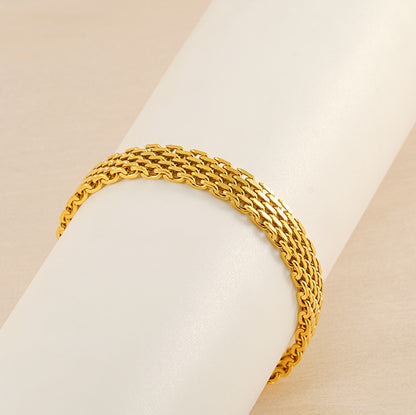 Women's Chain Bracelet Business Casual Golden Silver Metal Bracelet Jewelry