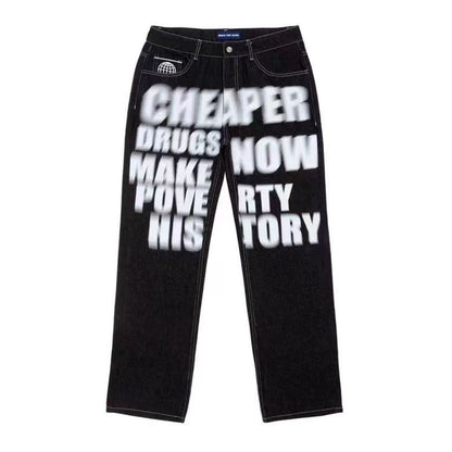 New Letter Printed Jeans For Men