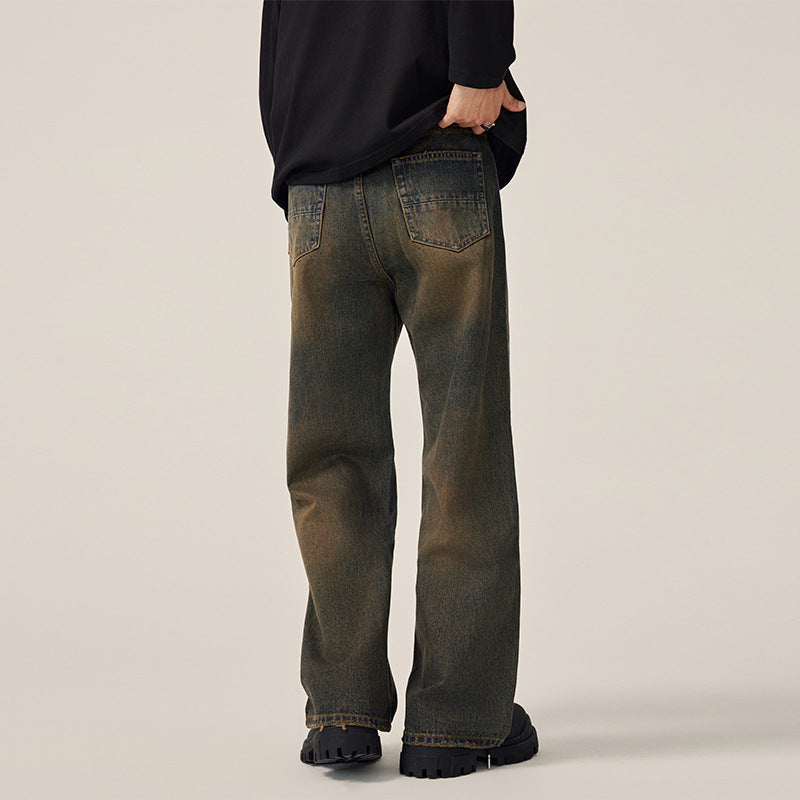 Fashion Personalized Washed Worn Jeans Men