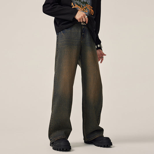 Fashion Personalized Washed Worn Jeans Men